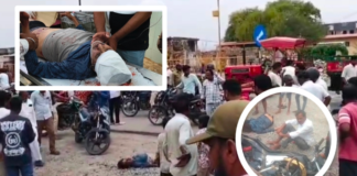 బైక్ ను ఢీ కొట్టిన ట్రాక్టర్…!